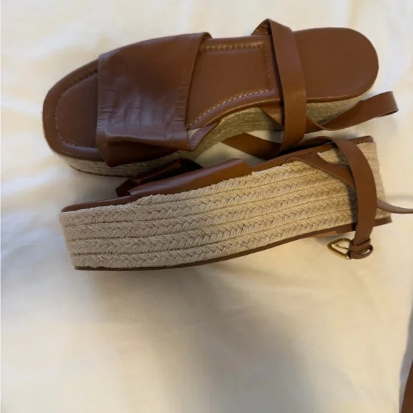 Zara Brown Leather Wrap Sandals - Picture 2 of 3